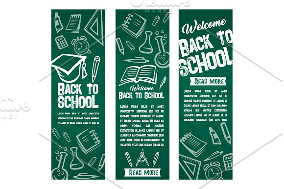 Back To School Vector Banners Set