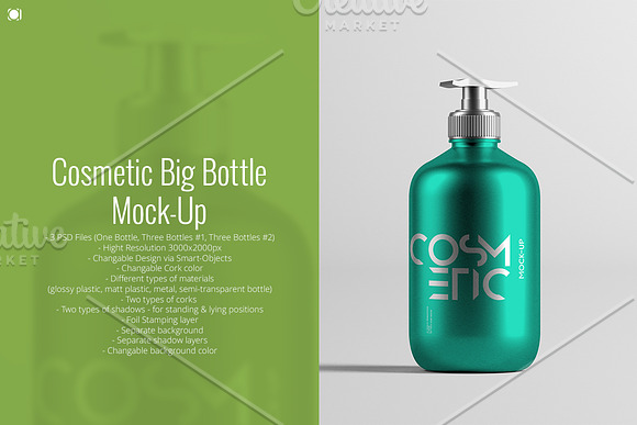 Free Cosmetic Big Bottle Mock-Up