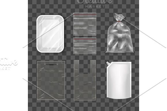 Template Blank Realistic Packge Set