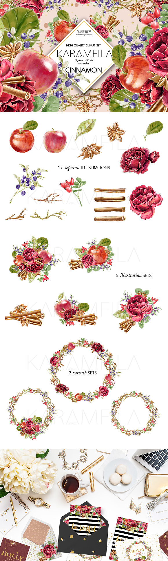 Cinnamon And Apples Clipart