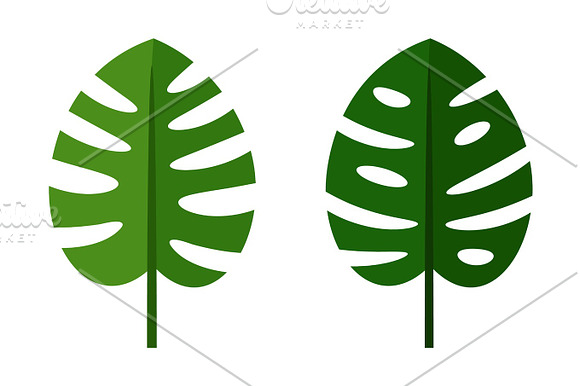 Palm Leaves Green Flat Icons