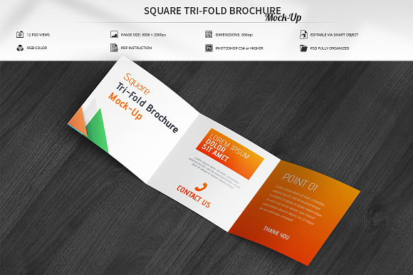 Download Square Tri-Fold Brochure Mock-Up