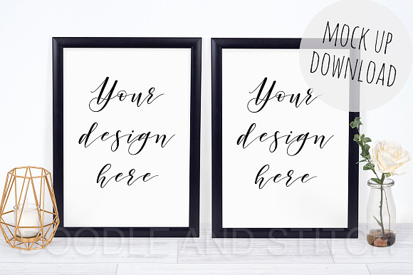 Free Two Black Frames Double Mockup