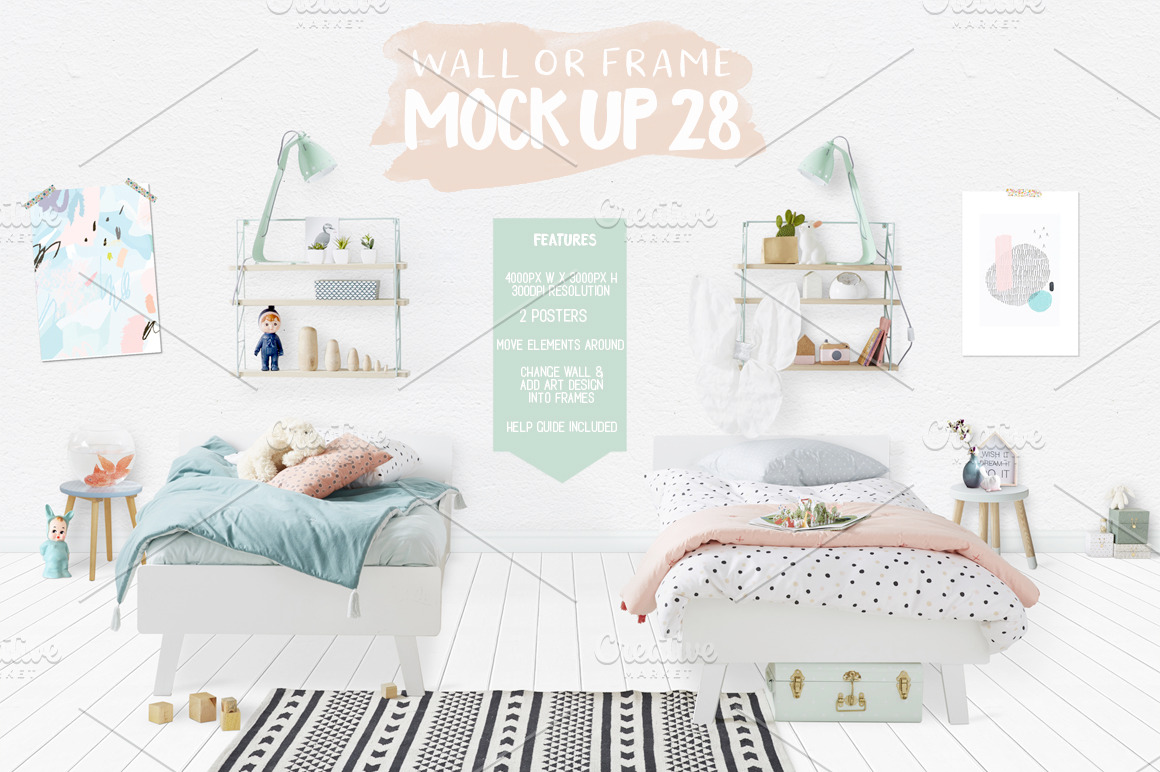 Download Kids Room Wall/Frame Mock Up 28 ~ Print Mockups ~ Creative ...