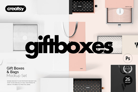 Download Gift Boxes and Bags Mockup Set