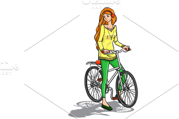 clipart girl riding bicycle - photo #48