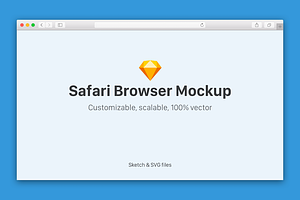 Safari Browser Mockup Sketch/SVG PSD