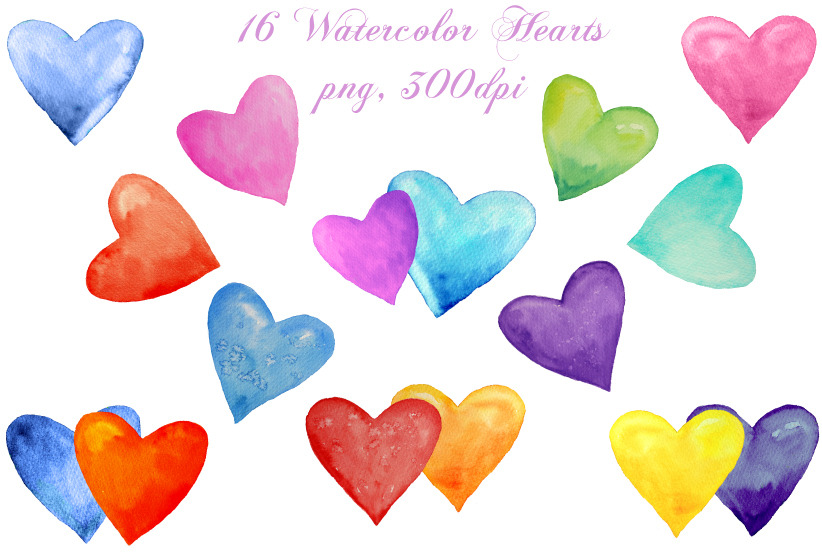Watercolor Heart Clipart ~ Graphic Objects ~ Creative Market