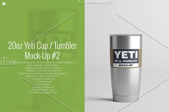 Download 20oz. Yeti Cup / Tumbler Mock-Up #2