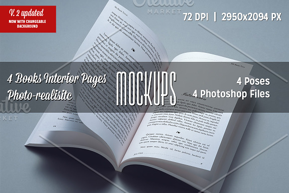 Download 4 Books Interior Pages Mockups