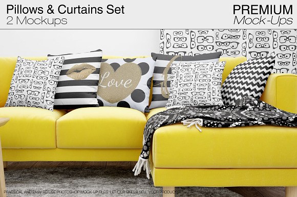 Download Pillows & Curtains Mockups