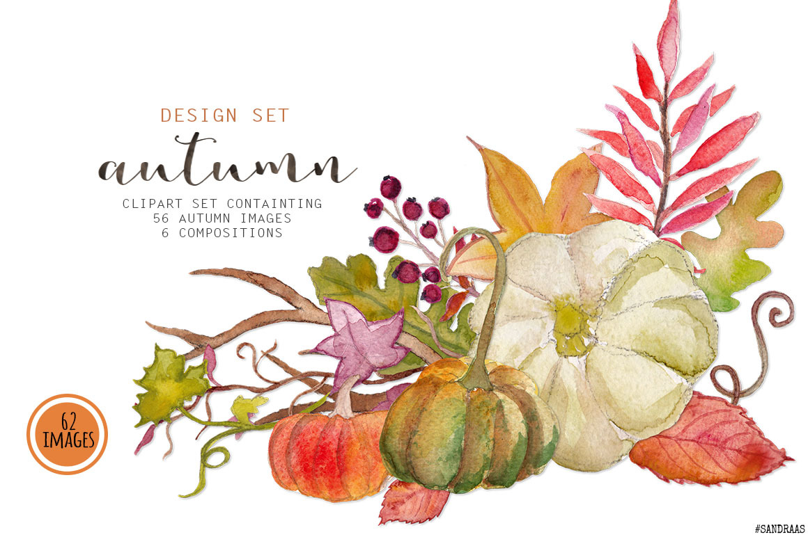 Autumn watercolor clip art ~ Illustrations ~ Creative Market