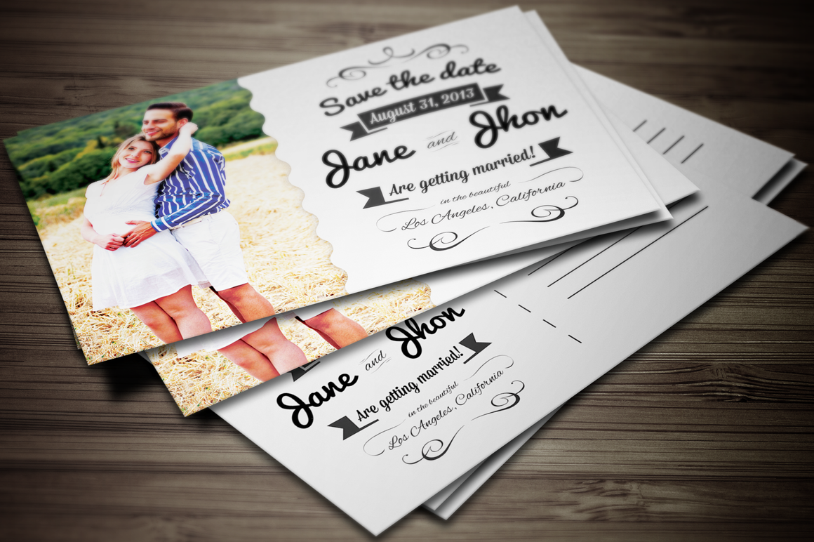 Elegant Wedding Invitation Postcard Wedding Templates