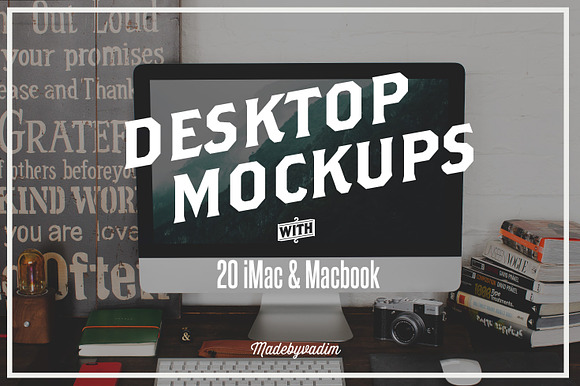 Free 20 iMac & Macbook screen mockups