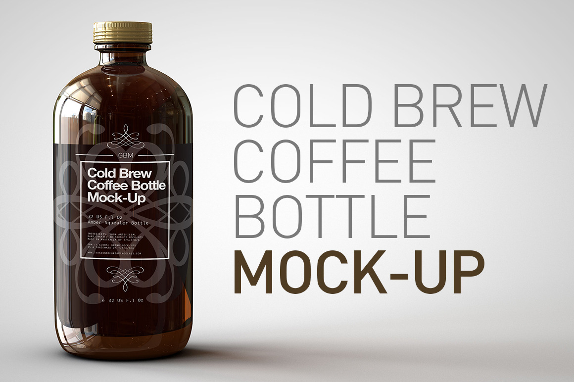 Download Cold Brew Coffee Bottle Mock-Up ~ Product Mockups ~ Creative Market