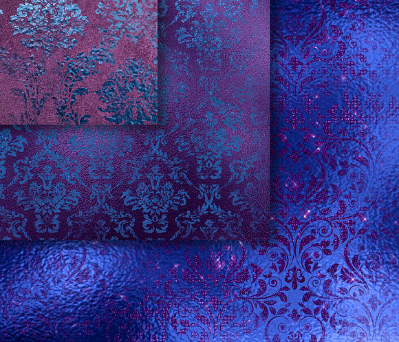 Shimmering Indigo Damask Textures in Textures - product preview 1
