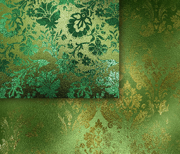 Shimmering Green Damask Textures in Textures - product preview 1