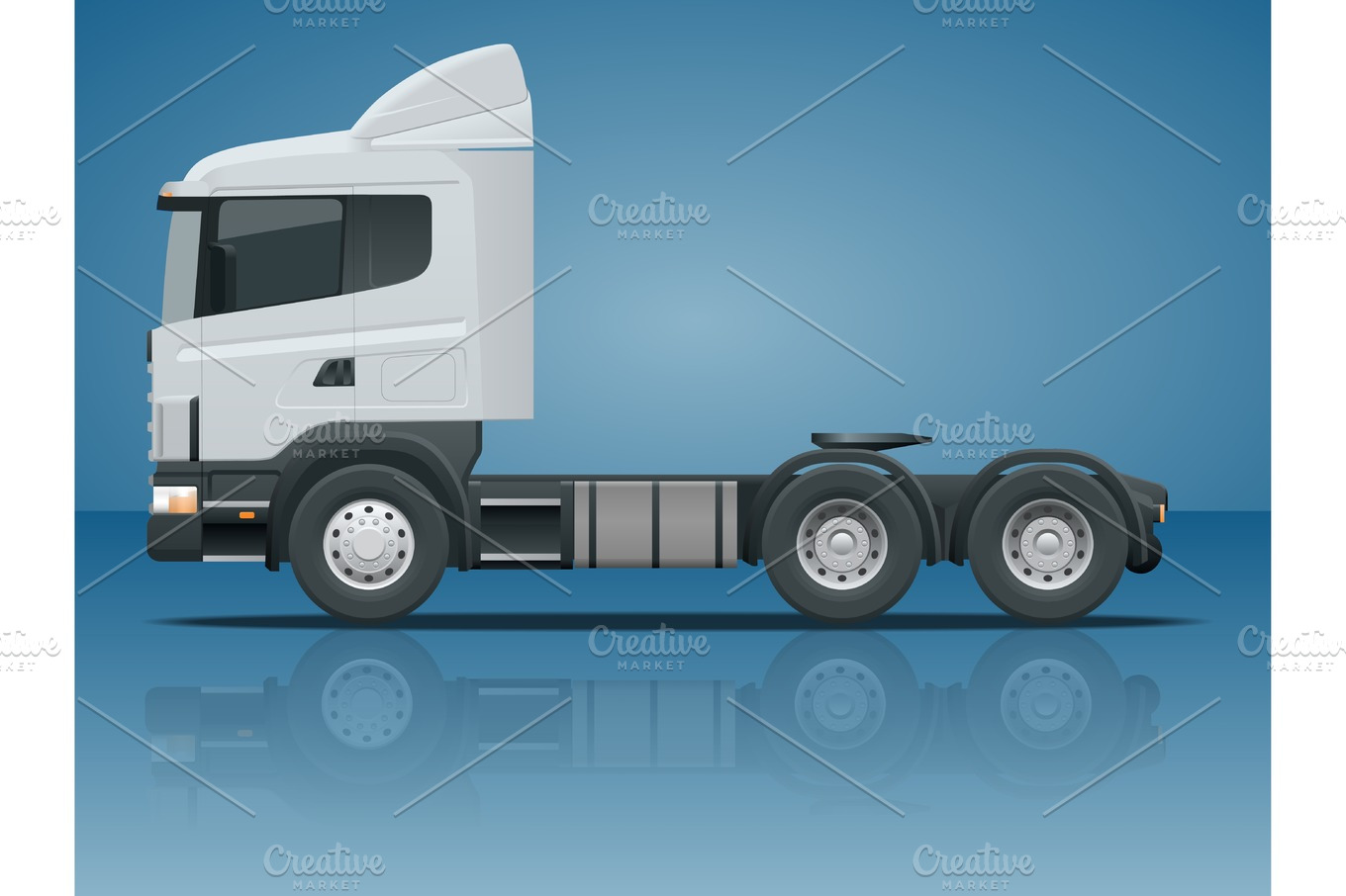 Truck tractor or semi-trailer truck. Cargo delivering ...