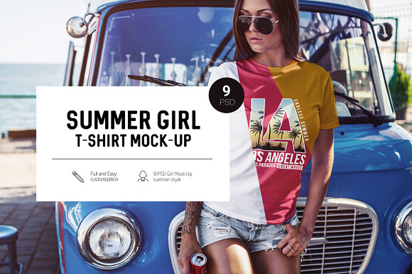 Download Summer Girl T-Shirt Mock-Up