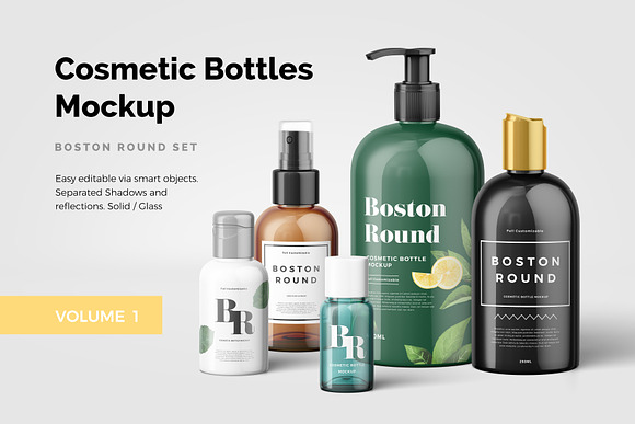 Download Cosmetic Bottles Mockup Vol.1
