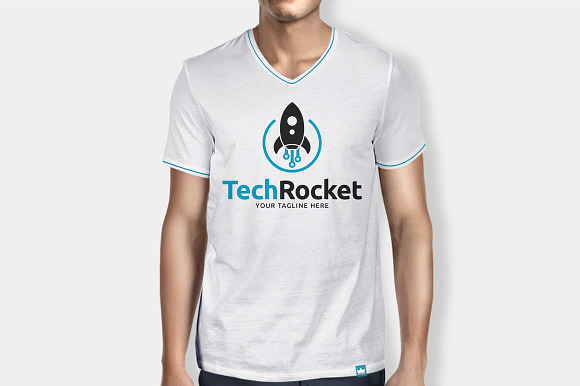 Tech Rocket Logo in Logo Templates - product preview 3