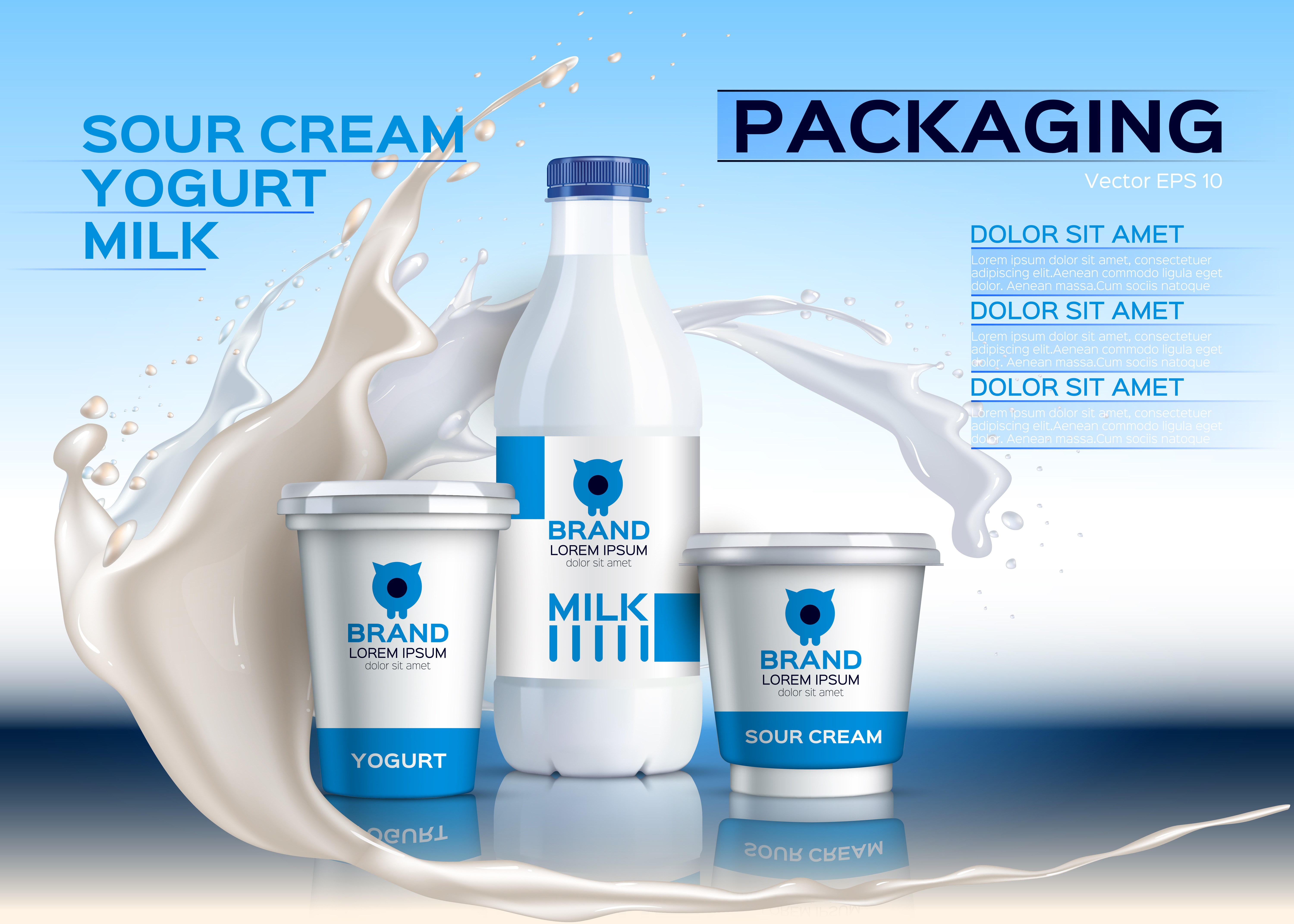 Download Vector milk package mockup ~ Product Mockups ~ Creative Market