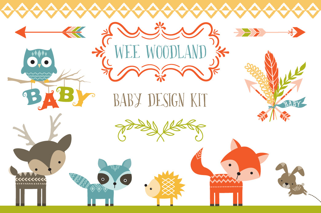 Wee Woodland Baby Design Kit ~ Illustrations ~ Creative Market