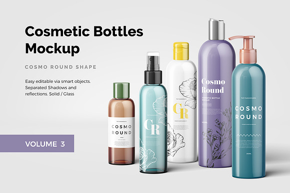 Download Cosmetic Bottles Mockup Vol.3