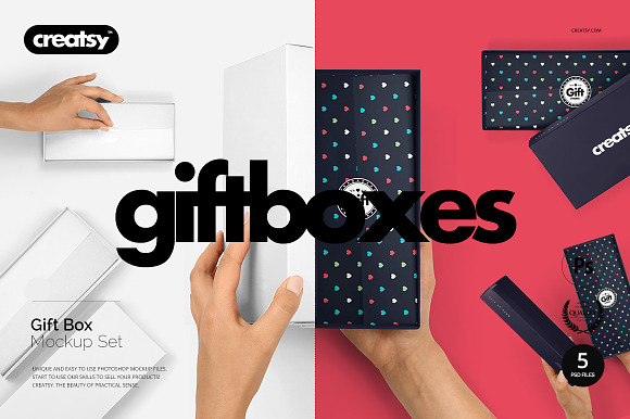 Download Gift Box Mockup Set