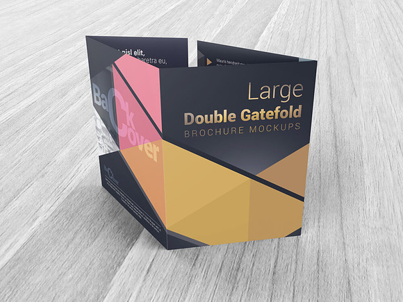 Free Double Gatefold Brochure Mockups