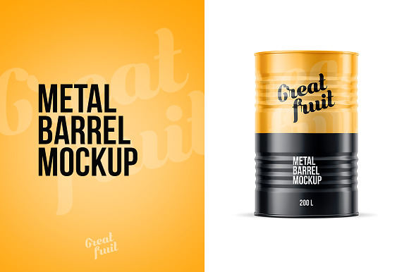 Download Free Download Metal Oil Barrel Mockup PSD Mockups.