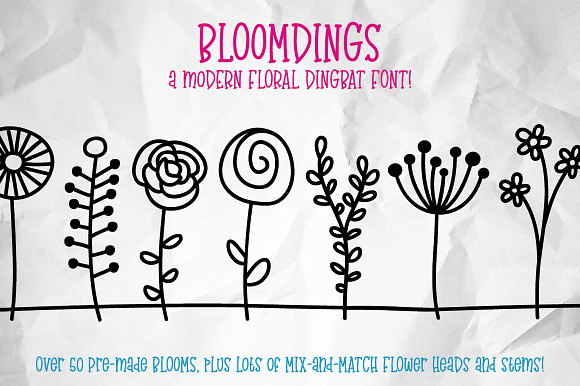 Bloomdings Abstract Floral Dingbats