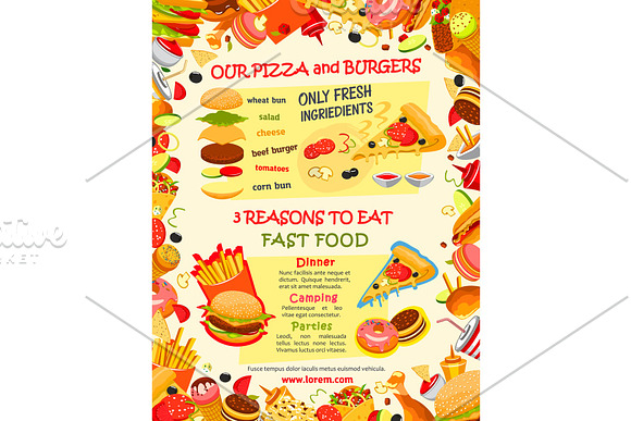 Fast Food Burger And Pizza Menu Template