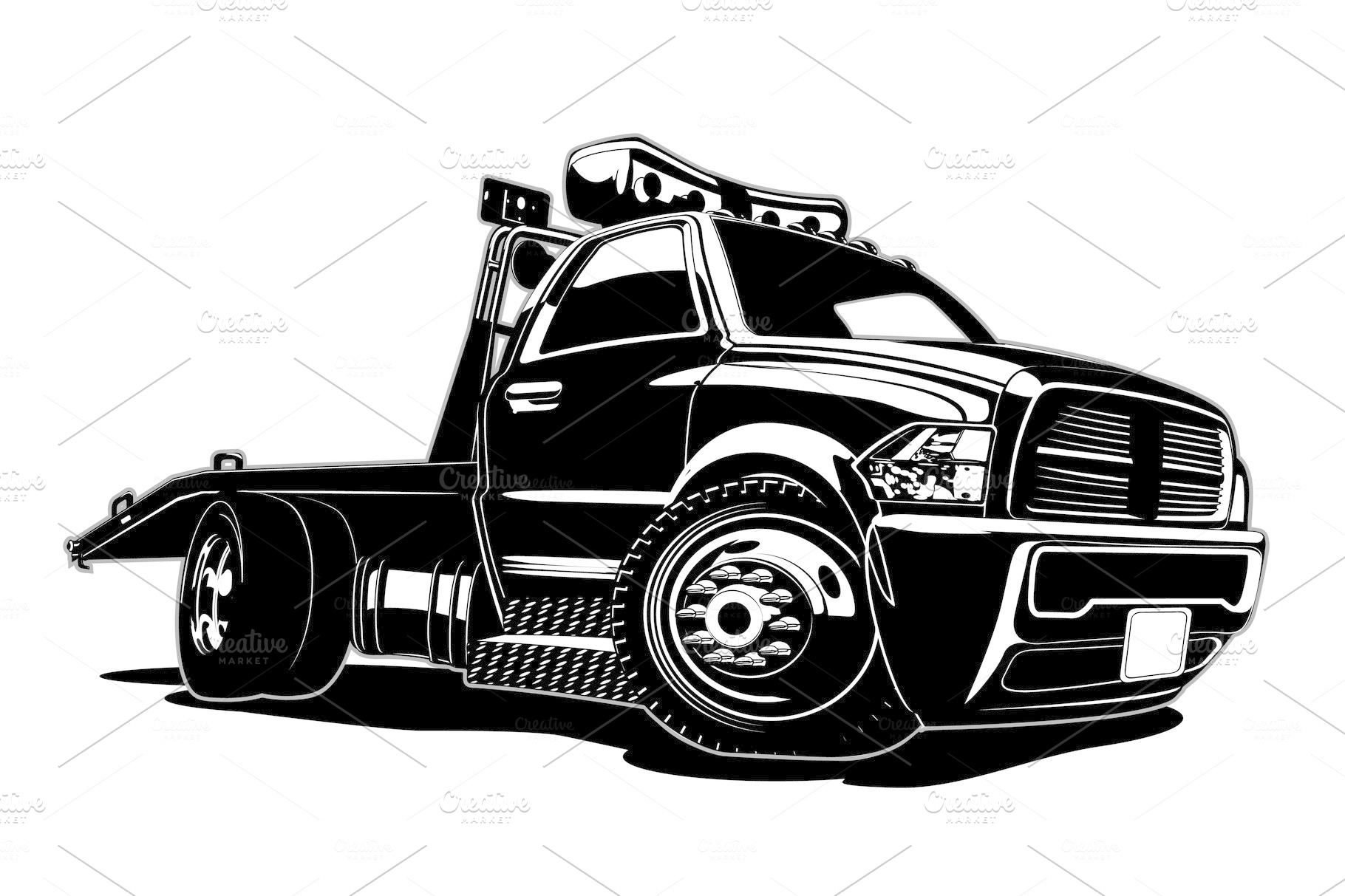 Cartoon tow truck Illustrations Creative Market