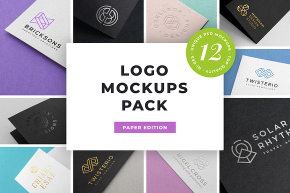 Download Logo Mockup Pack. Paper Edition