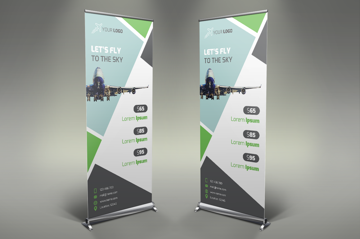 Airline Roll Up Banner Templates Creative Market