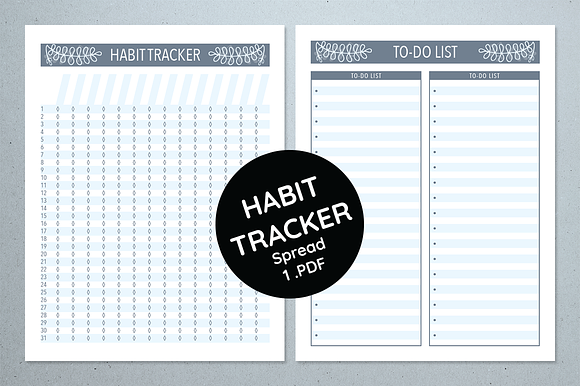 Habit Tracker - Winter Floral in Stationery Templates