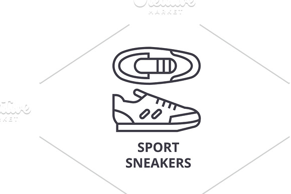 Sport Sneakers Line Icon Outline Sign Linear Symbol Vector Flat Illustration
