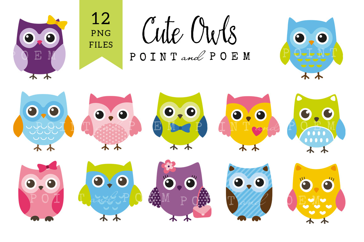 50% Off Cute Owls Clip art ~ Illustrations ~ Creative Market