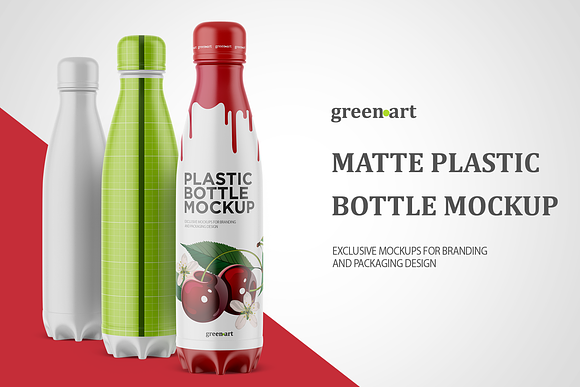 Download 500ml Bottle with Matte Label Mockup