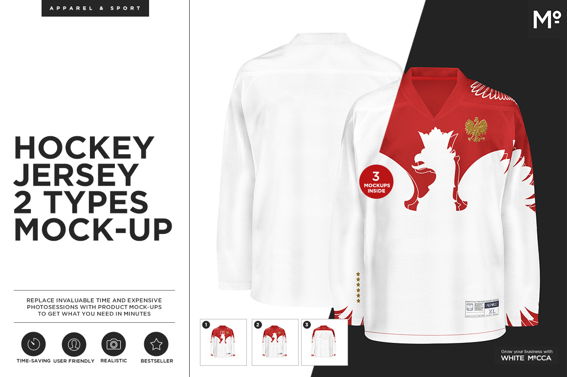 Download Hockey Jersey 2 Types Mock-up ~ Product Mockups ~ Creative ...
