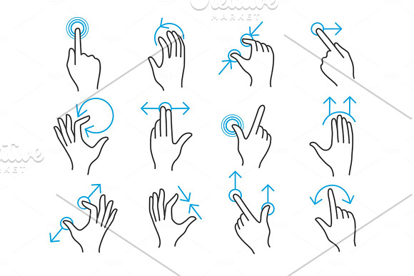 Hand Touchscreen Gestures