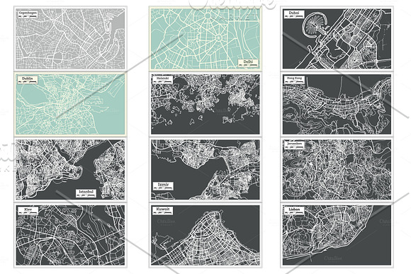 52 Hand Drawn Maps Set in Illustrations - product preview 11