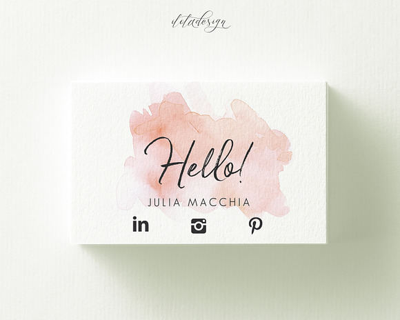 Hello Watercolour Business Card in Business Card Templates