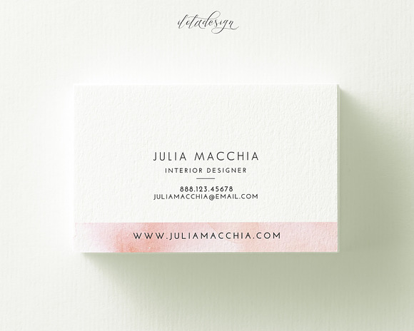 Hello Watercolour Business Card in Business Card Templates - product preview 1
