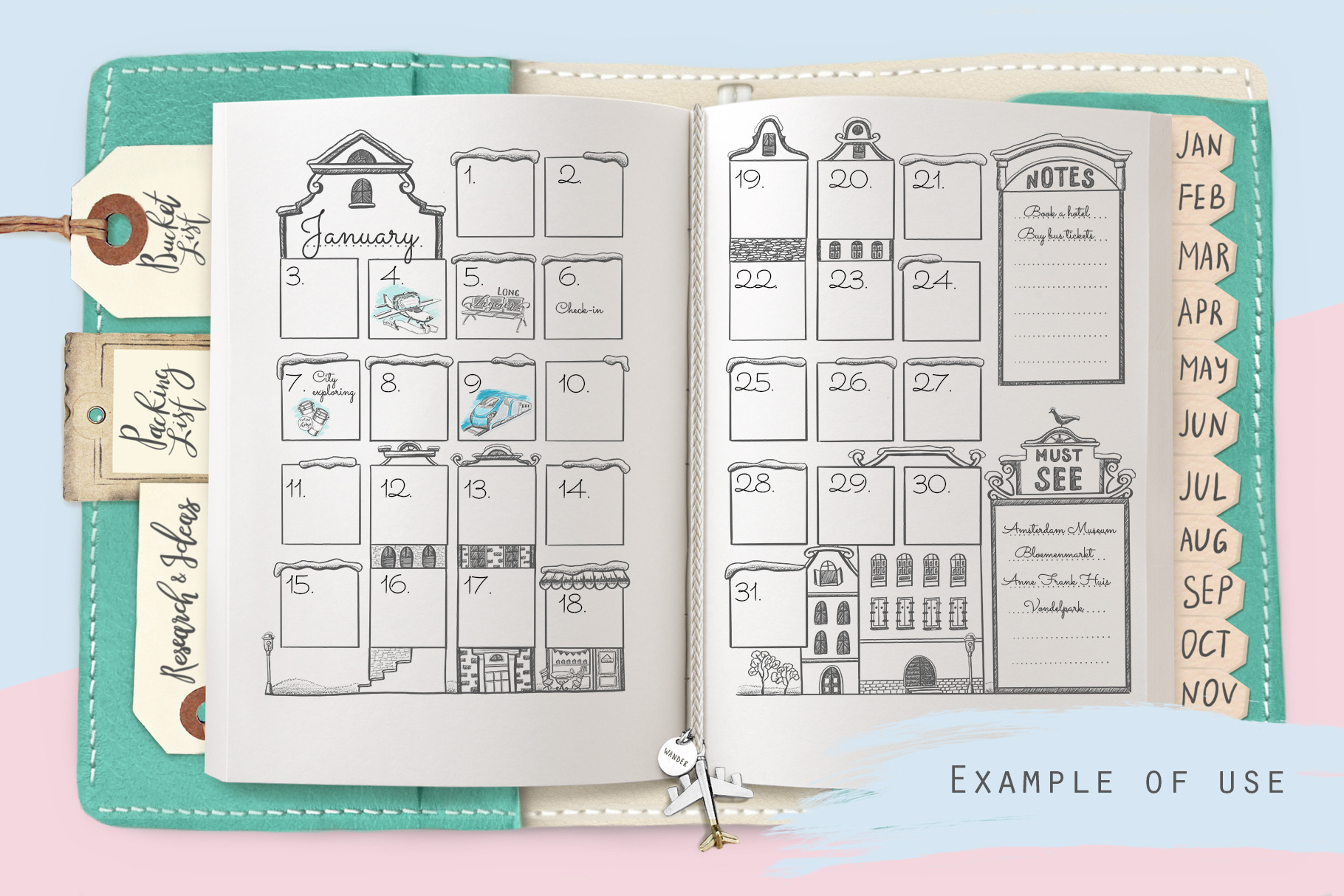 Undated monthly calendar template - Stationery - 2