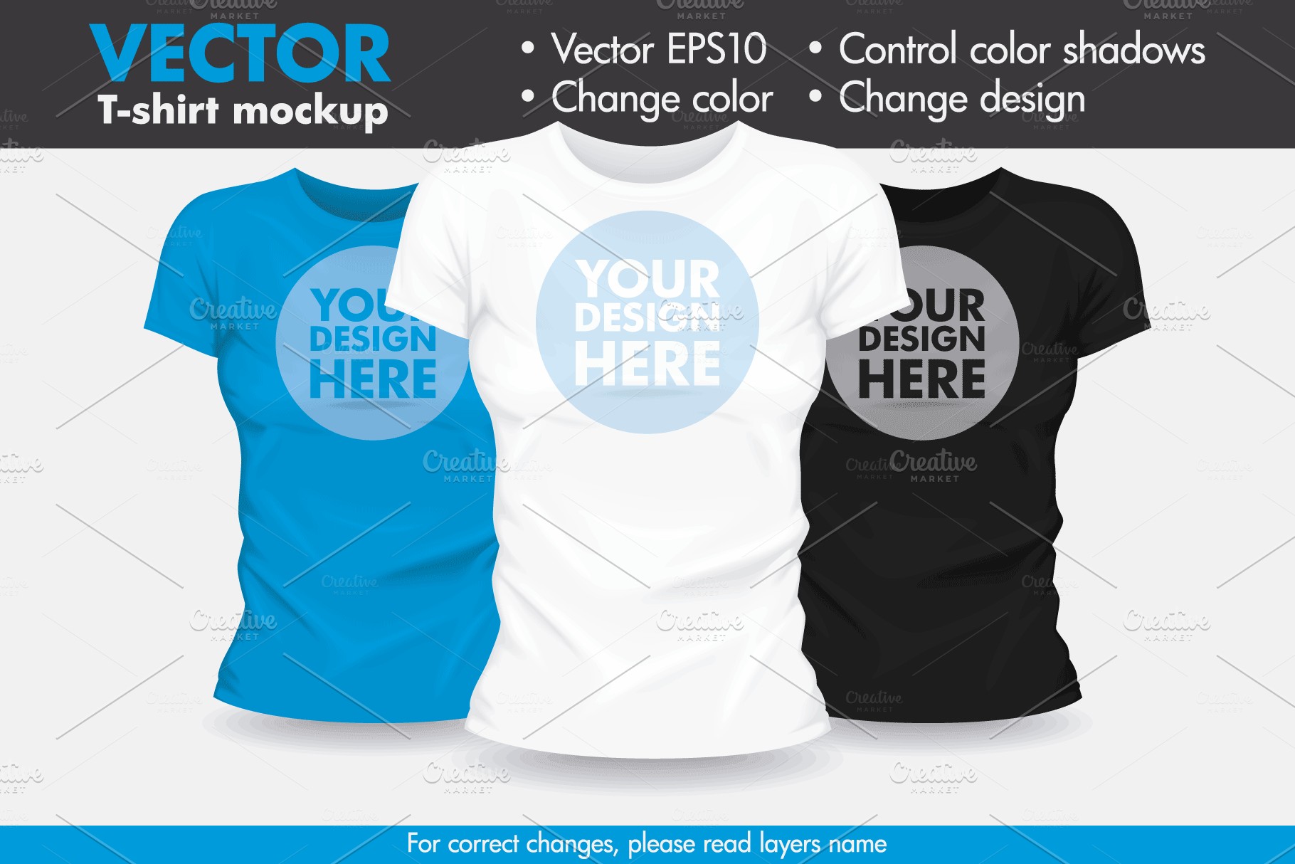 Download Vector T-shirt Mockup ~ Product Mockups ~ Creative Market