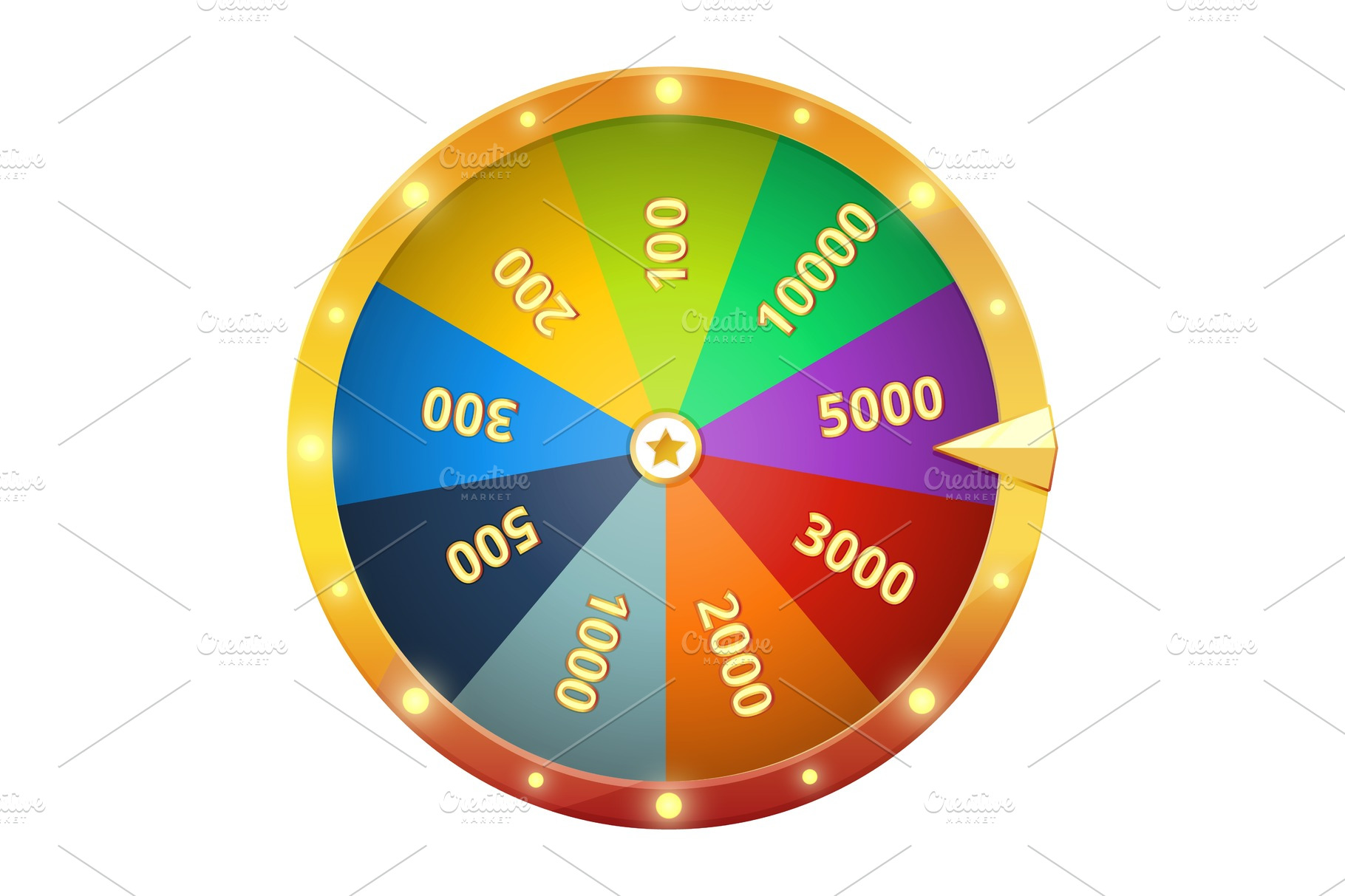 Spinning wheel with prizes. Game roulette. Vector illustration isolate ~ Graphics ...1820 x 1213