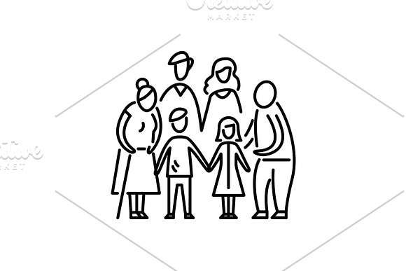 Big Family Children Parents And Grandparents Relationship Mother Father Kids Grandfather And Grandmother