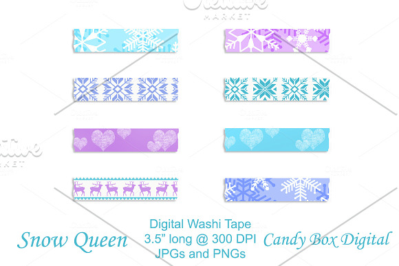 Snow Queen Digital Washi Tape in Objects